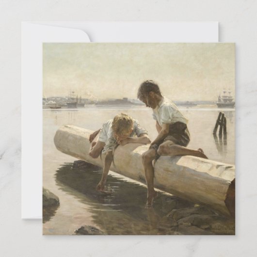 Albert Edelfelt - Twee jongens op een log Kaart (Voorkant)