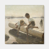Albert Edelfelt - Twee jongens op een log Magneet (Voorkant)