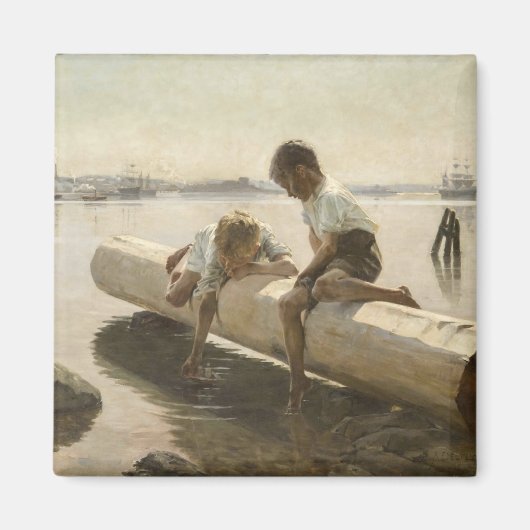 Albert Edelfelt - Twee jongens op een log Magneet (Voorkant)