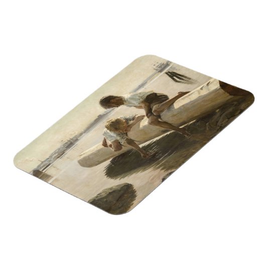 Albert Edelfelt - Twee jongens op een log Magneet (Linkerzijde)