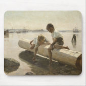Albert Edelfelt - Twee jongens op een log Muismat (Voorkant)