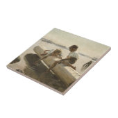 Albert Edelfelt - Twee jongens op een log Tegeltje (Zijkant)