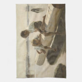 Albert Edelfelt - Twee jongens op een log Theedoek (Verticaal)