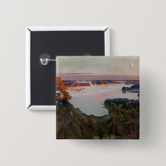 Albert Edelfelt - Uitzicht over Haikko Vierkante Button 5,1 Cm (Voorkant /achterkant)