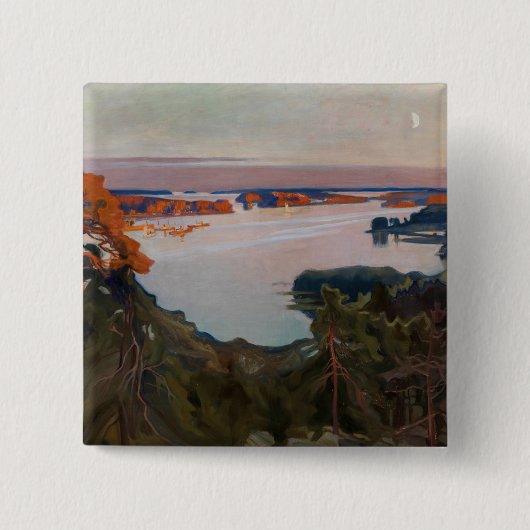 Albert Edelfelt - Uitzicht over Haikko Vierkante Button 5,1 Cm (Voorkant)