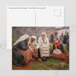 Albert Edelfelt - Vrouwen buiten de kerk Briefkaart
