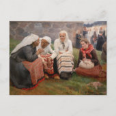 Albert Edelfelt - Vrouwen buiten de kerk Briefkaart (Voorkant)