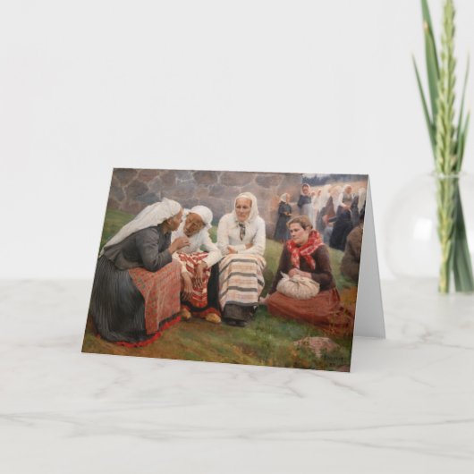 Albert Edelfelt - Vrouwen buiten de kerk Kaart (Voorkant)