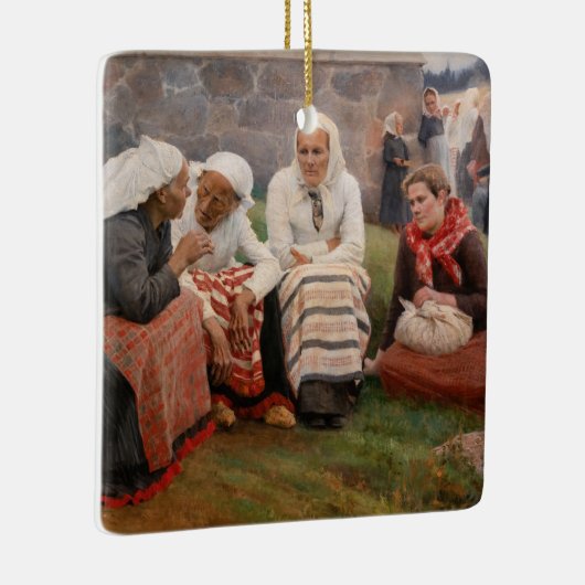 Albert Edelfelt - Vrouwen buiten de kerk Keramisch Ornament (Rechts)