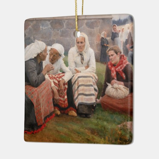 Albert Edelfelt - Vrouwen buiten de kerk Keramisch Ornament (Links)