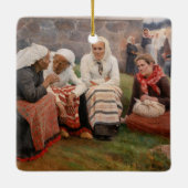 Albert Edelfelt - Vrouwen buiten de kerk Keramisch Ornament (Achterkant)