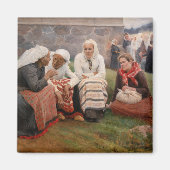 Albert Edelfelt - Vrouwen buiten de kerk Magneet (Voorkant)