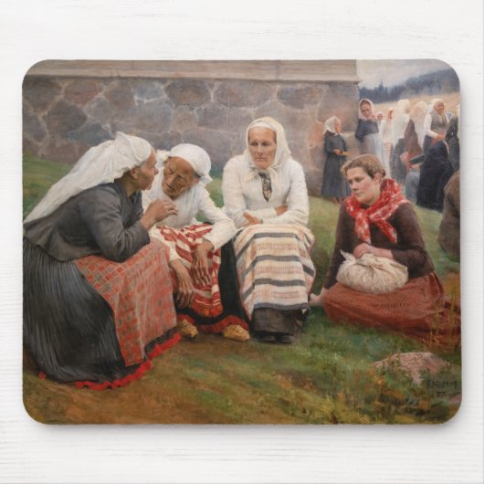 Albert Edelfelt - Vrouwen buiten de kerk Muismat (Voorkant)