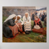 Albert Edelfelt - Vrouwen buiten de kerk Poster (Voorkant)