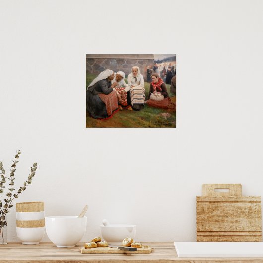 Albert Edelfelt - Vrouwen buiten de kerk Poster (Keuken)