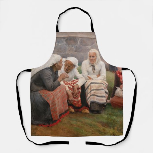 Albert Edelfelt - Vrouwen buiten de kerk Schort (Voorkant)