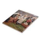 Albert Edelfelt - Vrouwen buiten de kerk Tegeltje (Zijkant)