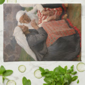 Albert Edelfelt - Vrouwen buiten de kerk Theedoek (Gevouwen)