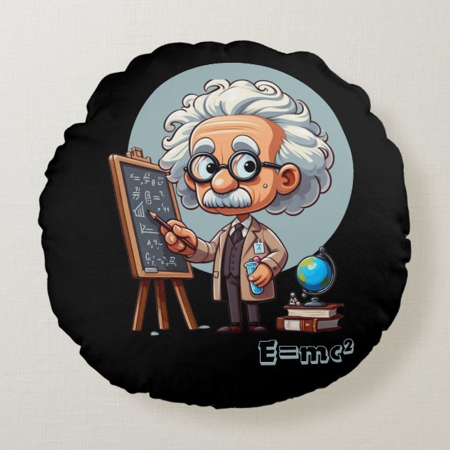 Albert Einstein   Rond Kussen (Voorkant)
