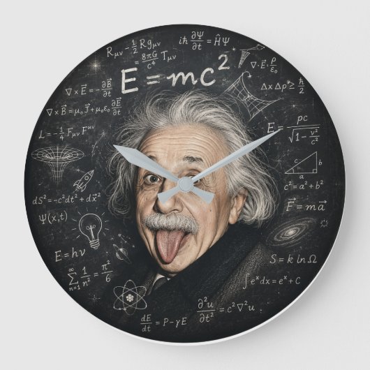 Albert Einstein Wandklok | Fysica & Wetenschap Cha (Voorkant)