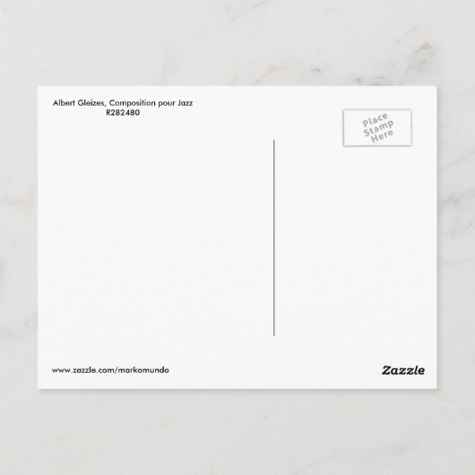 Albert Gleizes, Composition pour Jazz Art  Briefkaart (Achterkant)