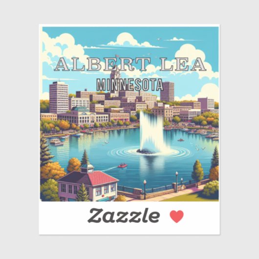Albert Lea Minnesota 3 inch Vinyl Sticker (Vel)
