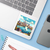 Albert Lea Minnesota 3 inch Vinyl Sticker (Laptop met iPhone)