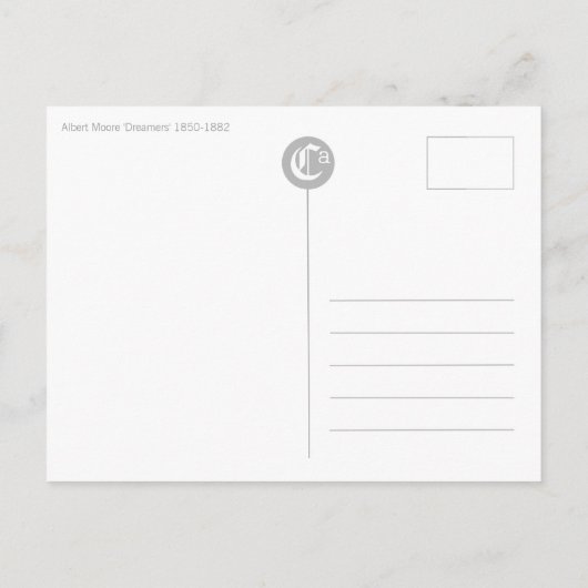 Albert Moore Dreamers CC0730 Postcard Briefkaart (Achterkant)