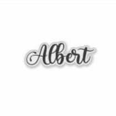 Albert Naam - Handgeschreven kalligrafie Sticker (Voorkant)