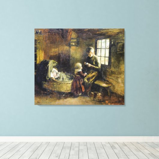  Albert Neuhuys bij de slede Canvas Afdruk (Insitu (Houten vloer))