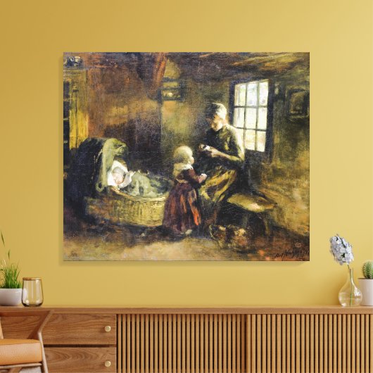  Albert Neuhuys bij de slede Canvas Afdruk (Insitu (Woonkamer))