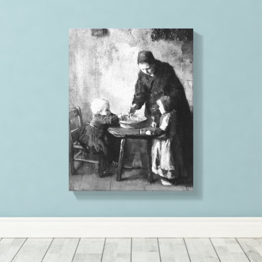 Albert Neuhuys Midden-dagenmaaltijden Canvas Afdruk (Insitu (Houten vloer))