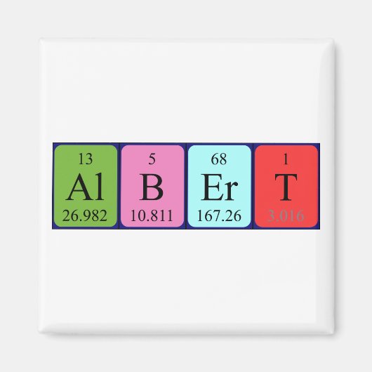 Albert periodieke table name magnet (Voorkant)