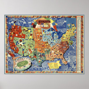  Albert Richard College Football Map Poster