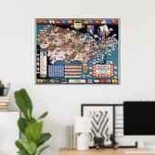  Albert Richard College Football Map Poster (Thuiskantoor)