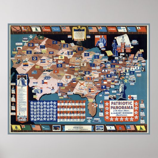  Albert Richard College Football Map Poster (Voorkant)