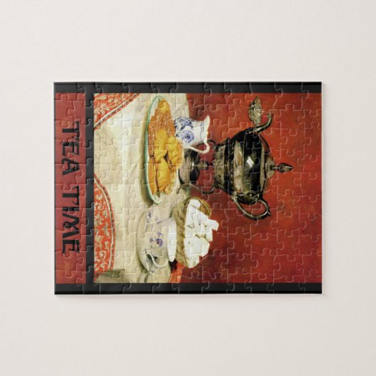 Albert Samuel Anker ~ Tea Time Briefkaart Legpuzzel (Horizontaal)