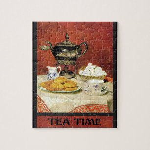 Albert Samuel Anker ~ Tea Time Briefkaart Legpuzzel
