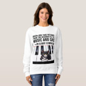 ALBERT SCHWEITZER CAT CITAAT MUZIEK EN KATTEN TRUI (Voorkant volledig)