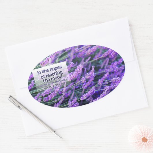 Albert Schweitzer Inspirerend quote "Flowers" Ovale Sticker (Envelop)