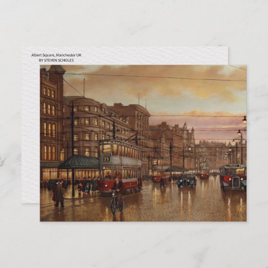 Albert Square Manchester STEVEN SCHOLES Briefkaart (Voorkant / Achterkant)