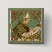 Albert the Great (BK 013) Square Vierkante Button 5,1 Cm (Voorkant)