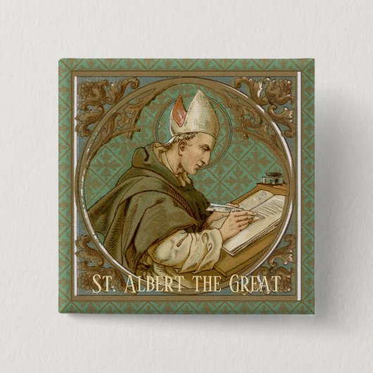 Albert the Great (BK 013) Square Vierkante Button 5,1 Cm (Voorkant)