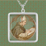 Albert the Great (BK 013) Zilver Vergulden Ketting<br><div class="desc">Gebruik de "Transfer this Design" -optie rechts van deze beschrijving om creëer-bijpassende armbanden, bedels, reverspennen, manchetknopen, stropdassen staven en premium metalen sleutelhangers te maken! Liever een achtergrond in effen kleur? Verwijder het afbeelding en raadpleeg het briefkaart Kleurenpalet voor aanbevelingen. Afbeelding Credit (BK 013): Antiek afbeelding van St. Albert de Grote...</div>