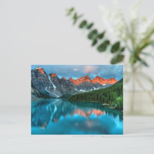 Alberta Canada Blue Lake Mountain Briefkaart (Staand voorkant)