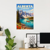 Alberta Canada Canadese Rockies Oude Reisreclame Poster (Thuiskantoor)