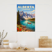 Alberta Canada Canadese Rockies Oude Reisreclame Poster (Keuken)