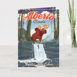 Alberta Canada cartoons reisposter Feestdagen Kaart