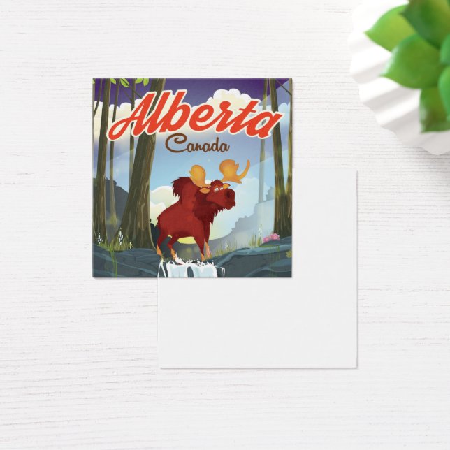 Alberta Canada cartoons reisposter Vierkante Visitekaartjes (Bureau)