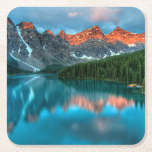 Alberta Canada Lake Louise Zomer Avontuur Kartonnen Onderzetters